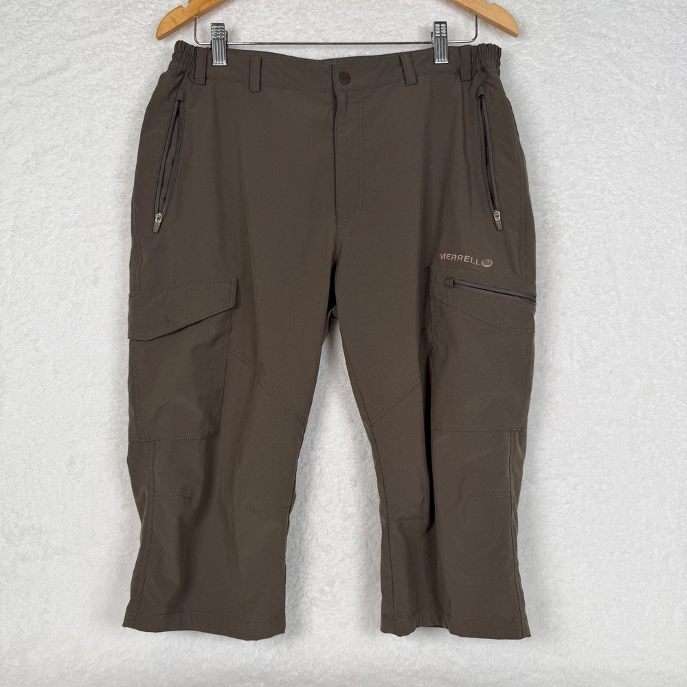 Merrell Cargo Capri Pants Mens 32 Brown Hiking Outdoor Cropped Lightweight B-560